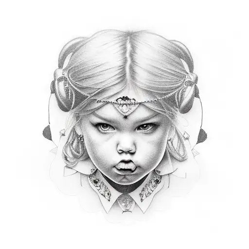 chubby girl tattoo design idea
