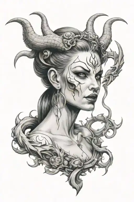 Lilith Diablo 4 tattoo design idea