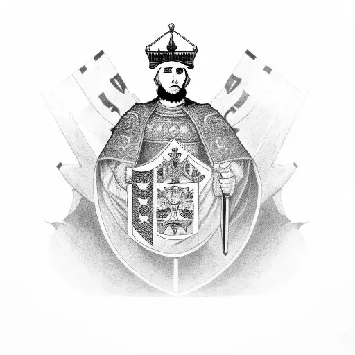 king Baldwin iv and Syrian flag tattoo design idea