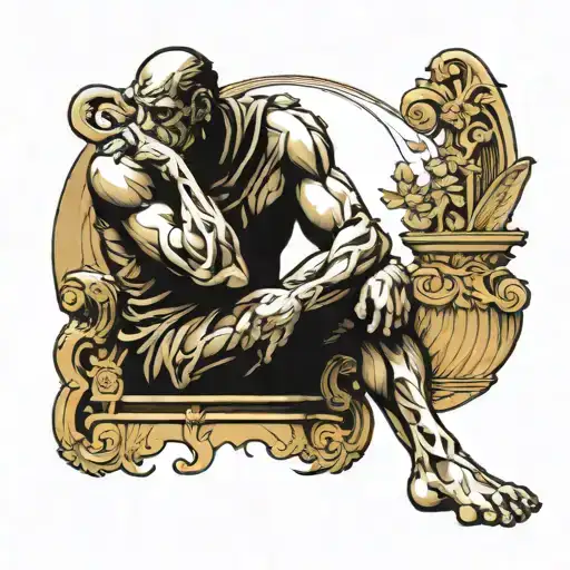 the thinker Dante's inferno tattoo design idea