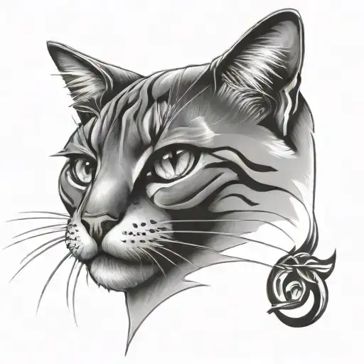 CAT MASSAGE tattoo design idea