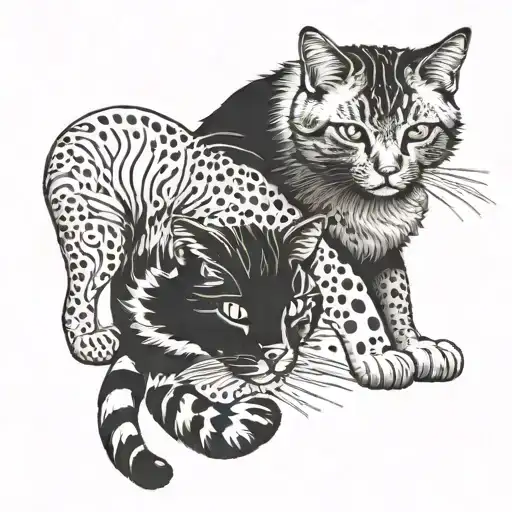 CAT MASSAGE tattoo design idea