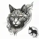 CAT MASSAGE tattoo design idea