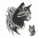 CAT MASSAGE tattoo design idea