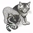 CAT MASSAGE tattoo design idea