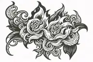 flames left arm tattoo design idea