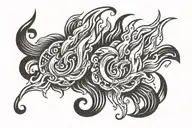 flames left arm tattoo design idea