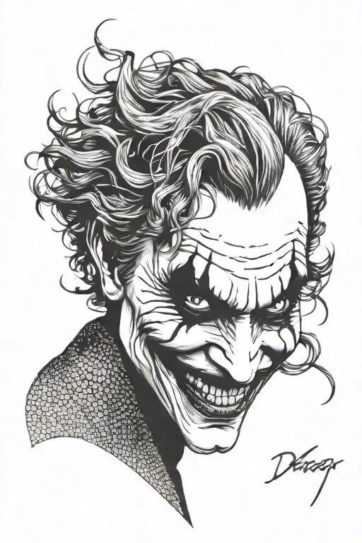 joker face tattoo design idea