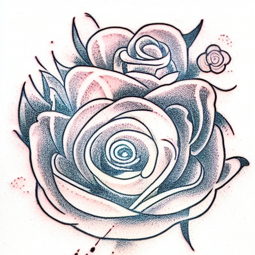 delicated flower tattoo design idea