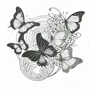 mobius strip and butterflies tattoo design idea