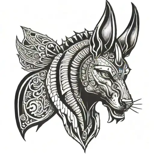 anubis god tattoo design idea