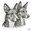 Two Basenji Dogs tattoo design idea
