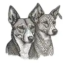 Two Basenji Dogs tattoo design idea