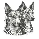 Two Basenji Dogs tattoo design idea