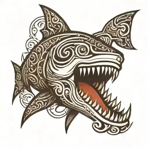 hammer head shark tribal tattoo tattoo design idea