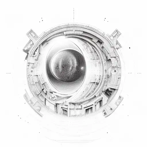 Keyhole into the past, present, future tattoo design idea