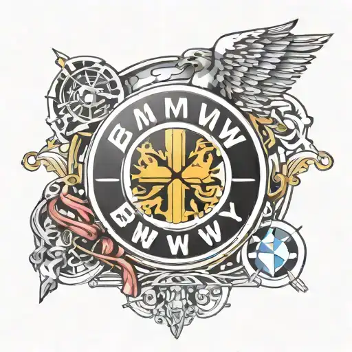 bmw logo incorporated tattoo design idea