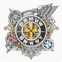 bmw logo incorporated tattoo design idea