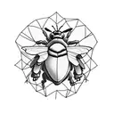 bumblebee with a heart balloon tattoo design idea