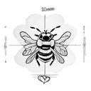 bumblebee with a heart balloon tattoo design idea
