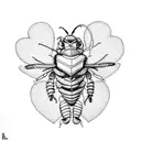 bumblebee with a heart balloon tattoo design idea