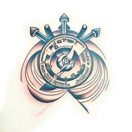 Create a traditional tattoo of tools with a spiritual twist tattoo design idea