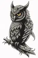 Viking owl tattoo design idea