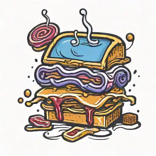 peanut butter and jelly sandwhich tattoo design idea