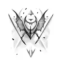 knife with bat wings tattoo design idea
