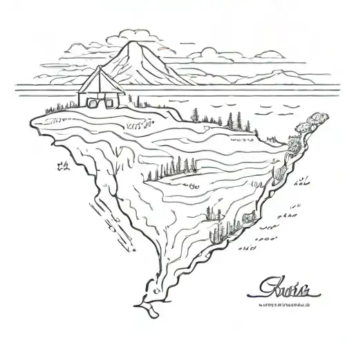 A combination tattoo of Florida's beaches and Tennessee's mountains tattoo design idea