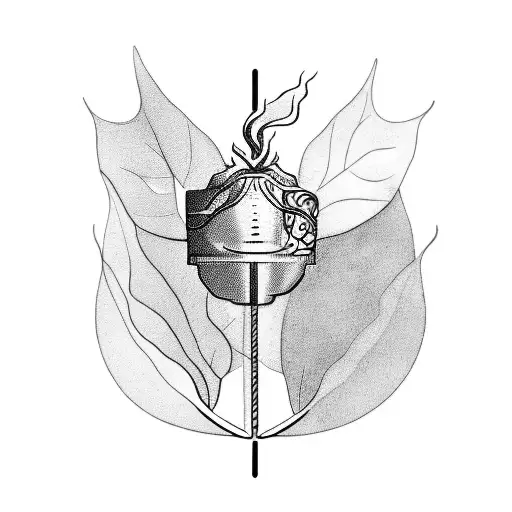coffee plant and moka pot tattoo design idea