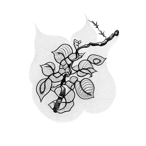 branch of coffee plant like ivy tattoo design idea