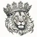 lion wearing a crown tattoo design idea