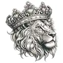 lion wearing a crown tattoo design idea