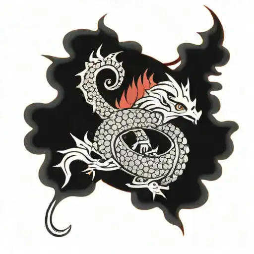 Japanese style pant leg graphics tattoo design idea