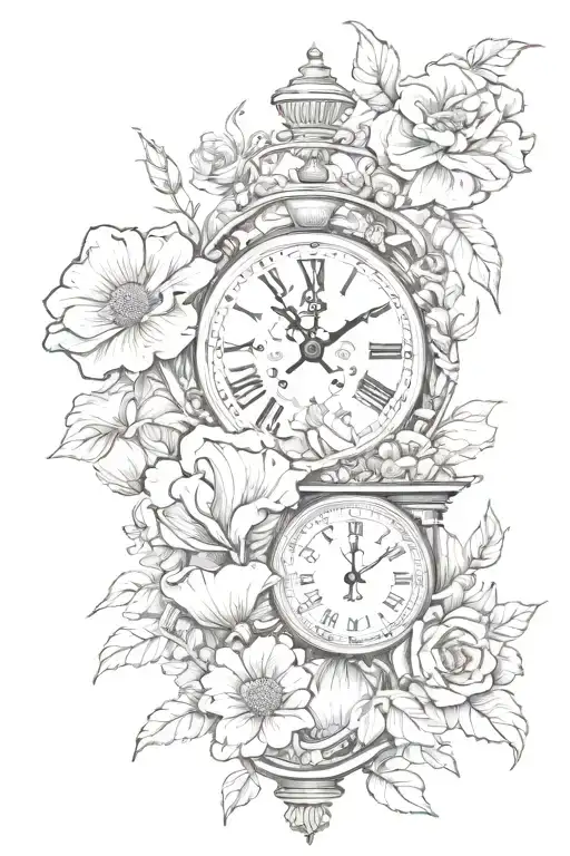 Flowers, Mushroom, Anatomical Heart, Religious, Clock tattoo design idea