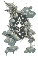 limitless with stars shining clouds tattoo design idea