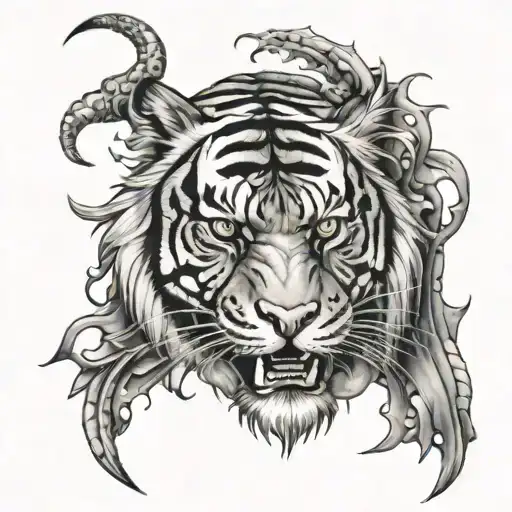tiger and dragon tattoo design idea