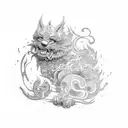 Foo Dog tattoo design idea
