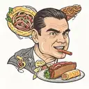 ben shapiro eating sausage tattoo design idea