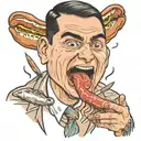 ben shapiro eating sausage tattoo design idea