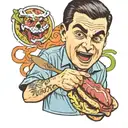 ben shapiro eating sausage tattoo design idea