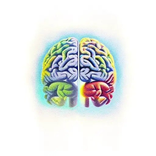 half normal brain half electrical brain tattoo design idea