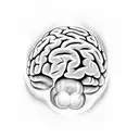 half normal brain half electrical brain, with lines and design for the arm tattoo design idea