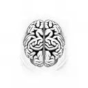 half normal brain half electrical brain, with lines and design for the arm tattoo design idea