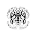 half normal brain half electrical brain, with lines and design for the arm tattoo design idea