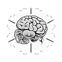 half normal brain half electrical brain, with lines and design for the arm tattoo design idea