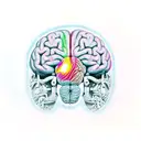 half normal brain half electrical brain tattoo design idea