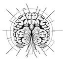 half normal brain half electrical brain, with lines and design for the arm tattoo design idea