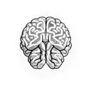 half normal brain half electrical brain, with lines and design for the arm tattoo design idea